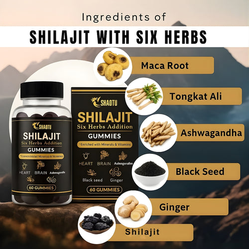 ShilaGums - (Buy 2 Get FREE Shipping) 100% Pure Himalayan Shilajit Gummies | 120 Count